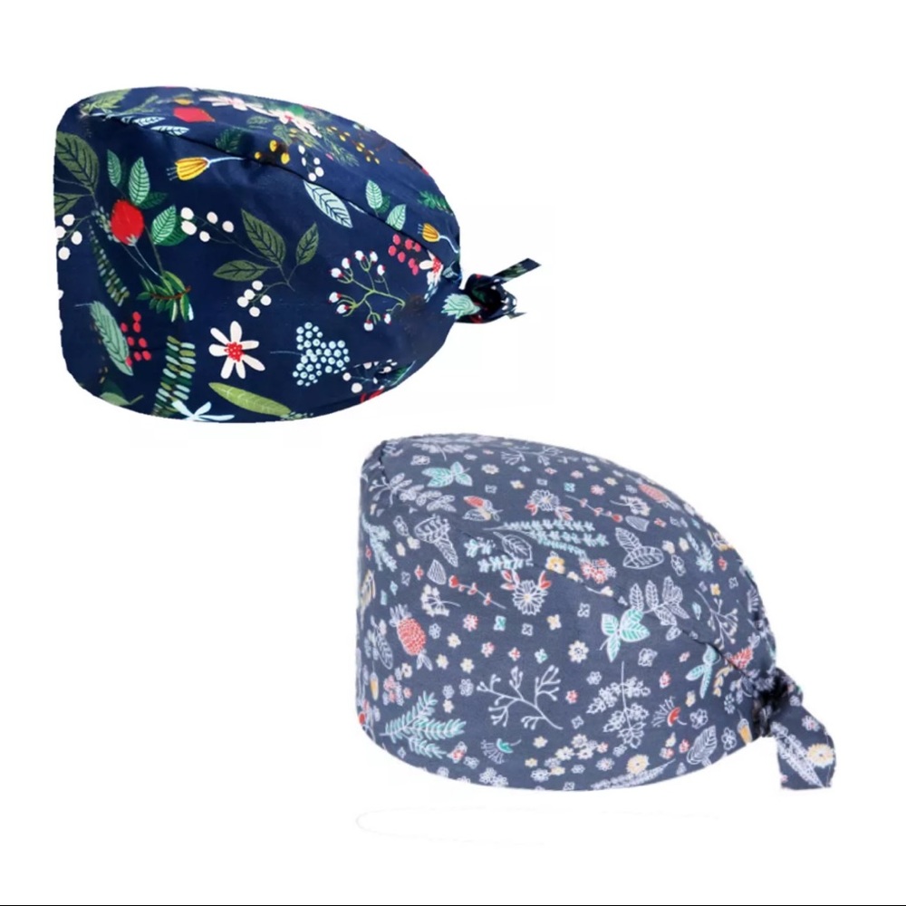 2 NEW Scrub Caps/Hats with Sweatband
